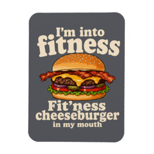 Ich Stehe Auf Fitness Cheeseburger In Meinem Mund Magnet