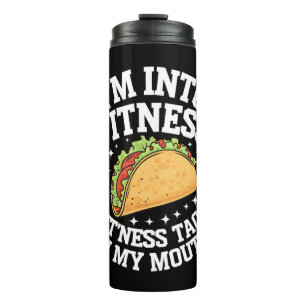 Ich Stehe Auf Fitness Fitness-Taco In Meinem Mund Thermosbecher