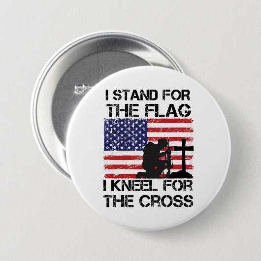 Ich stehe für das Flaggennetz der Cross Flag USA Button (Vorne & Hinten)