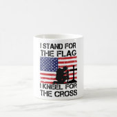 Ich stehe für das Flaggennetz der Cross Flag USA Kaffeetasse (Mittel)