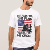 Ich stehe für das Flaggennetz der Cross Flag USA T-Shirt (Vorderseite)