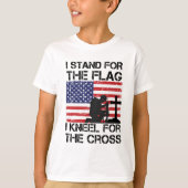 Ich stehe für das Flaggennetz der Cross Flag USA T-Shirt (Vorderseite)