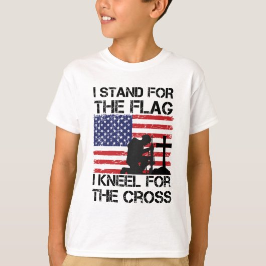 Ich stehe für das Flaggennetz der Cross Flag USA T-Shirt (Vorderseite)