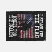 Ich stehe für das Knie der gefallenen Soldaten Fleecedecke (Vorderseite (Horizontal))