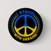 Ich stehe für das ukrainische Friedenssymbol Button (Vorderseite)