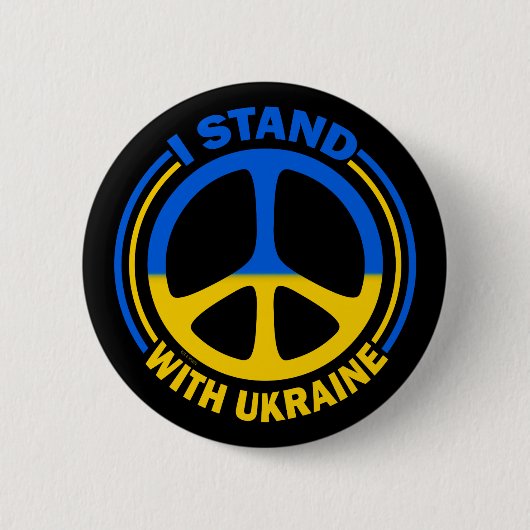 Ich stehe für das ukrainische Friedenssymbol Button (Vorderseite)