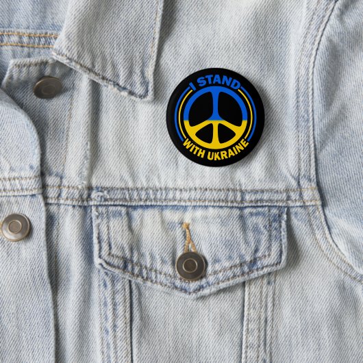 Ich stehe für das ukrainische Friedenssymbol Button (Beispiel)