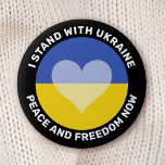 Ich stehe für den ukrainischen Antikriegsschalter Button<br><div class="desc">Ich stehe mit der Ukraine gegen den Krieg. Frieden und Freiheit jetzt. Anpassbarer Text oben und unten.</div>