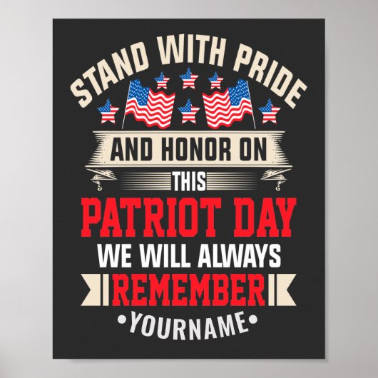 Ich stehe für die Fahne, um diejenigen zu ehren, d Poster (Vorne)