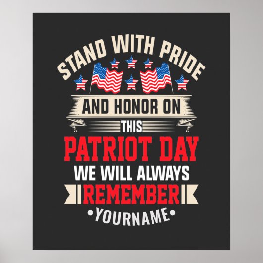 Ich stehe für die Fahne, um diejenigen zu ehren, d Poster (Vorne)