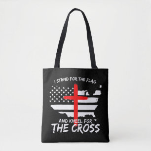 Ich stehe für die Fahne und das Knie für das Kreuz Tasche