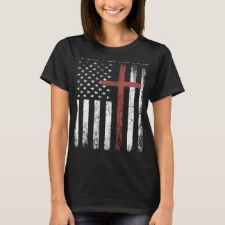 Ich stehe für die Flagge und das Knie für das Kreu T-Shirt