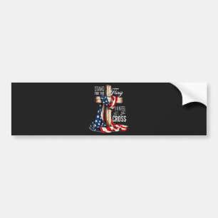 Ich stehe für die Flagge und knie für das Kreuz Autoaufkleber
