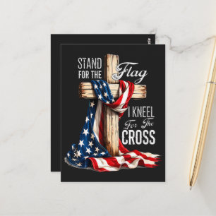 Ich stehe für die Flagge und knie für das Kreuz Postkarte