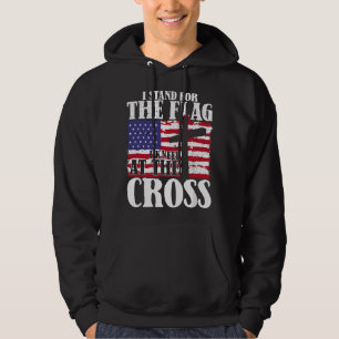 Ich stehe für die Flagge und knie für das Kreuz US Hoodie