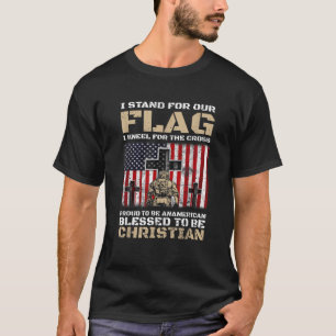 Ich stehe für die Flagge und Knie für die Kreuzung T-Shirt