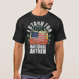 Ich stehe für die National Anthem Retro US Flag Am T-Shirt