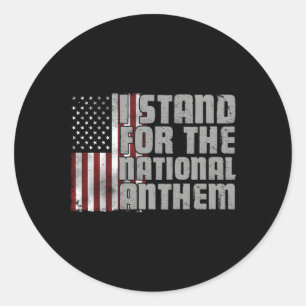 Ich stehe für die Nationalhymne, die die USA ersch Runder Aufkleber