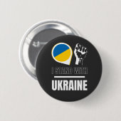 Ich stehe für die Ukraine - Unterstützung der Ukra Button (Vorne & Hinten)