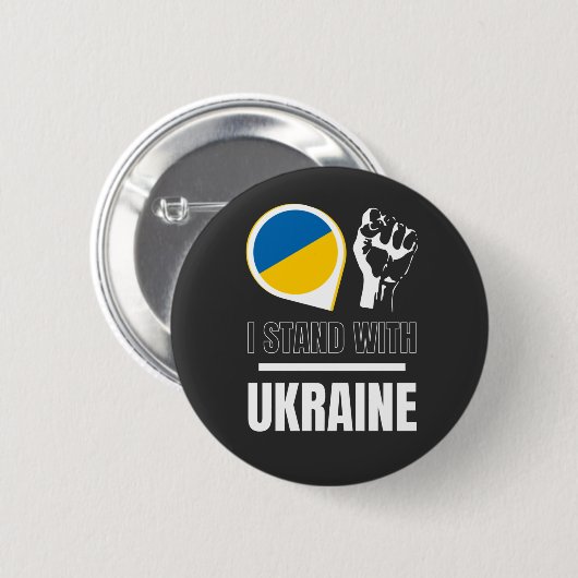 Ich stehe für die Ukraine - Unterstützung der Ukra Button (Vorne & Hinten)
