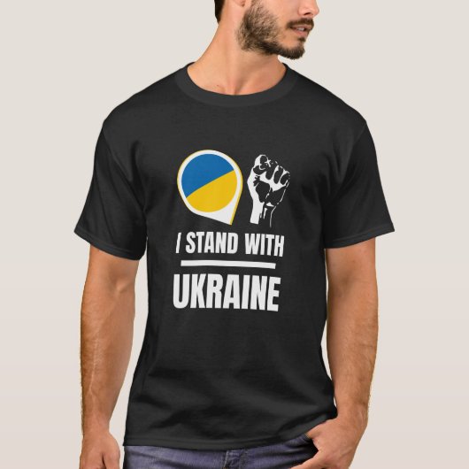Ich stehe für die Ukraine - Unterstützung des ukra T-Shirt (Vorderseite)