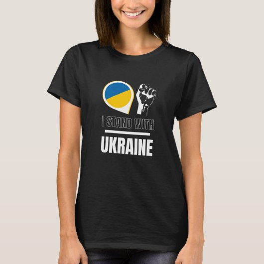 Ich stehe für die Ukraine - Unterstützung für ukra T-Shirt (Vorderseite)