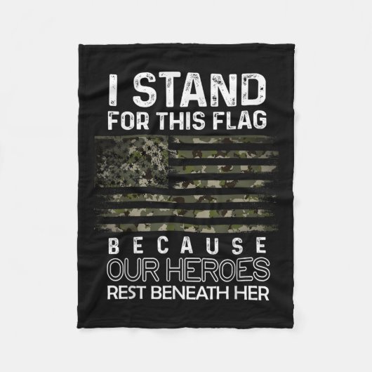 Ich stehe für diese Flagge, weil unsere Helden-Erh Fleecedecke (Vorderseite)