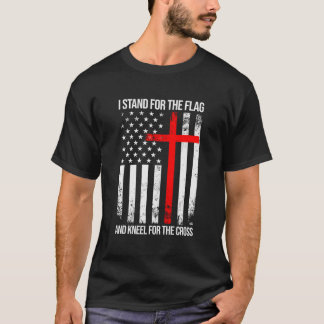 Ich stehe für Fahne und Knie für die Cross US F T-Shirt
