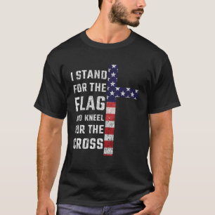 Ich stehe für Fahne und Knie für die Cross US F T-Shirt
