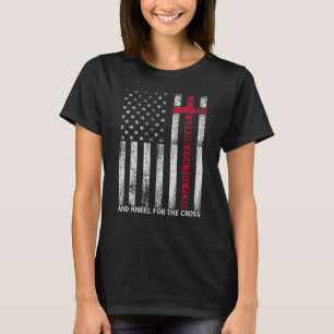 Ich stehe für Fahne und Knie für die Cross USA T-Shirt