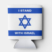 Ich stehe für Israel-Zoll-Text Israel-Flagge Dosenkühler (Rückseite)