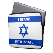 Ich stehe für Israel-Zoll-Text Israel-Flagge Laptopschutzhülle (Vorderseite Links)