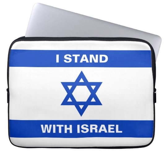 Ich stehe für Israel-Zoll-Text Israel-Flagge Laptopschutzhülle (Vorderseite)