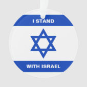 Ich stehe für Israel-Zoll-Text Israel-Flagge Ornament (Vorderseite)