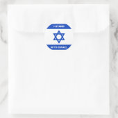 Ich stehe für Israel-Zoll-Text Israel-Flagge Runder Aufkleber (Tasche)