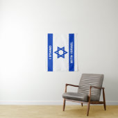 Ich stehe für Israel-Zoll-Text Israel-Flagge Wandteppich (Beispiel)