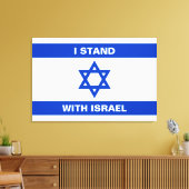 Ich stehe für Israel-Zoll-weißer Text Israel-Flagg Leinwanddruck (Insitu (Wohnzimmer))