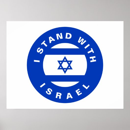 Ich stehe für Israels Blaue Flagge Poster (Vorne)