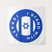 Ich stehe für Israels Blaue Flagge Wandteppich (Vorderseite (Horizontal))