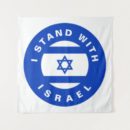 Ich stehe für Israels Blaue Flagge Wandteppich