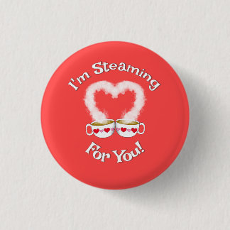 Ich stehe für Valentins Teacups-Knopf Button
