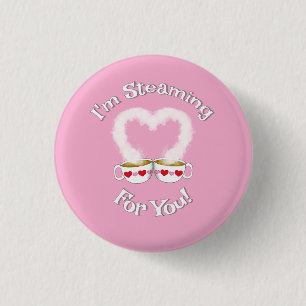 Ich stehe für Valentins Teacups-Knopf Button