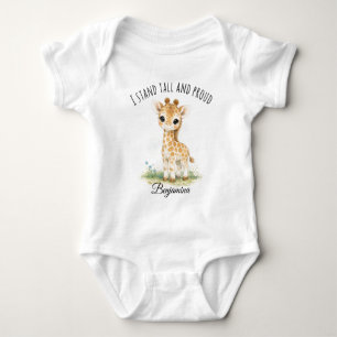 „Ich stehe groß und stolz“ Süße Safari-Giraffe-Bab Baby Strampler