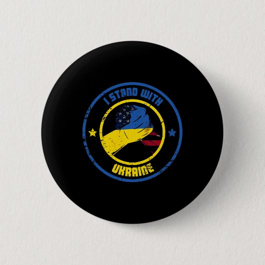 Ich stehe hinter dem Ukraine-Patrioten Button (Vorderseite)