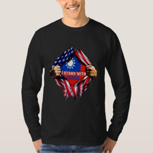 Ich stehe hinter der Flagge Taiwans der amerikanis T-Shirt