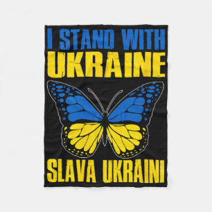 Ich stehe hinter der Ukraine 7  Fleecedecke