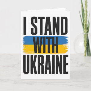 Ich stehe hinter der Ukraine Feste ukrainische Fla Karte