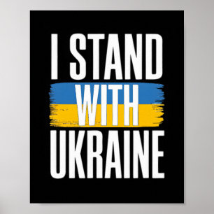 Ich stehe hinter der Ukraine Feste ukrainische Fla Poster