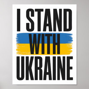 Ich stehe hinter der Ukraine Feste ukrainische Fla Poster