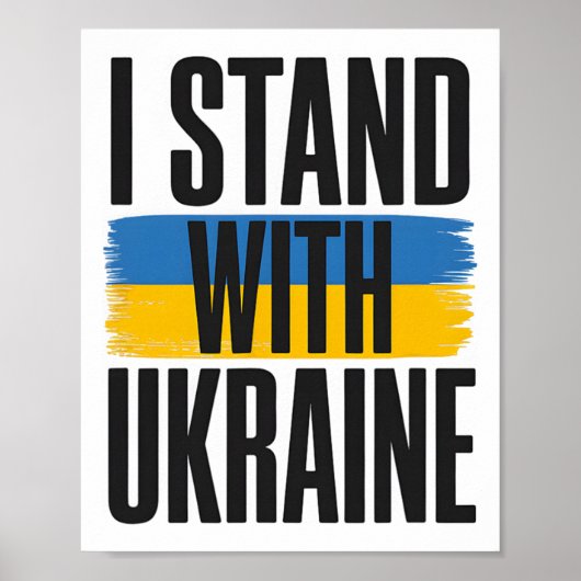 Ich stehe hinter der Ukraine Feste ukrainische Fla Poster (Vorne)